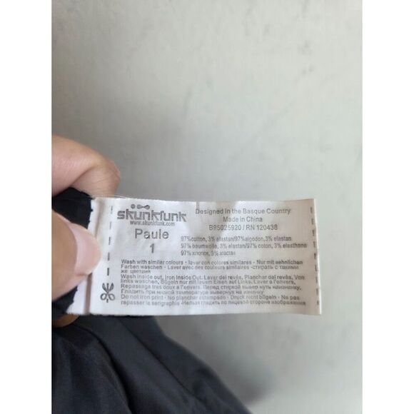 SKFK Skunkfunk Black w/Green Print Zipper Detail Cotton Athletic Skirt size 36 - Picture 9 of 9